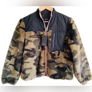 RAILS Full Zipper Plush Fleece Camo Wesley Jacket Size XS NWT Gorpcore Trendy